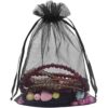 HRX Paquete de bolsas de regalo de organza color negro_4