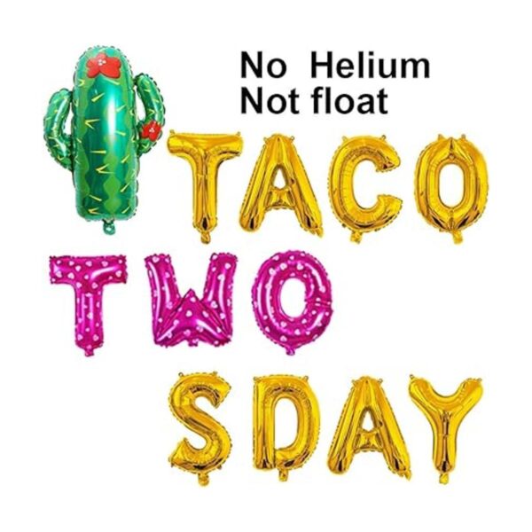Decoración para fiesta de cumpleaños de Taco Twosday