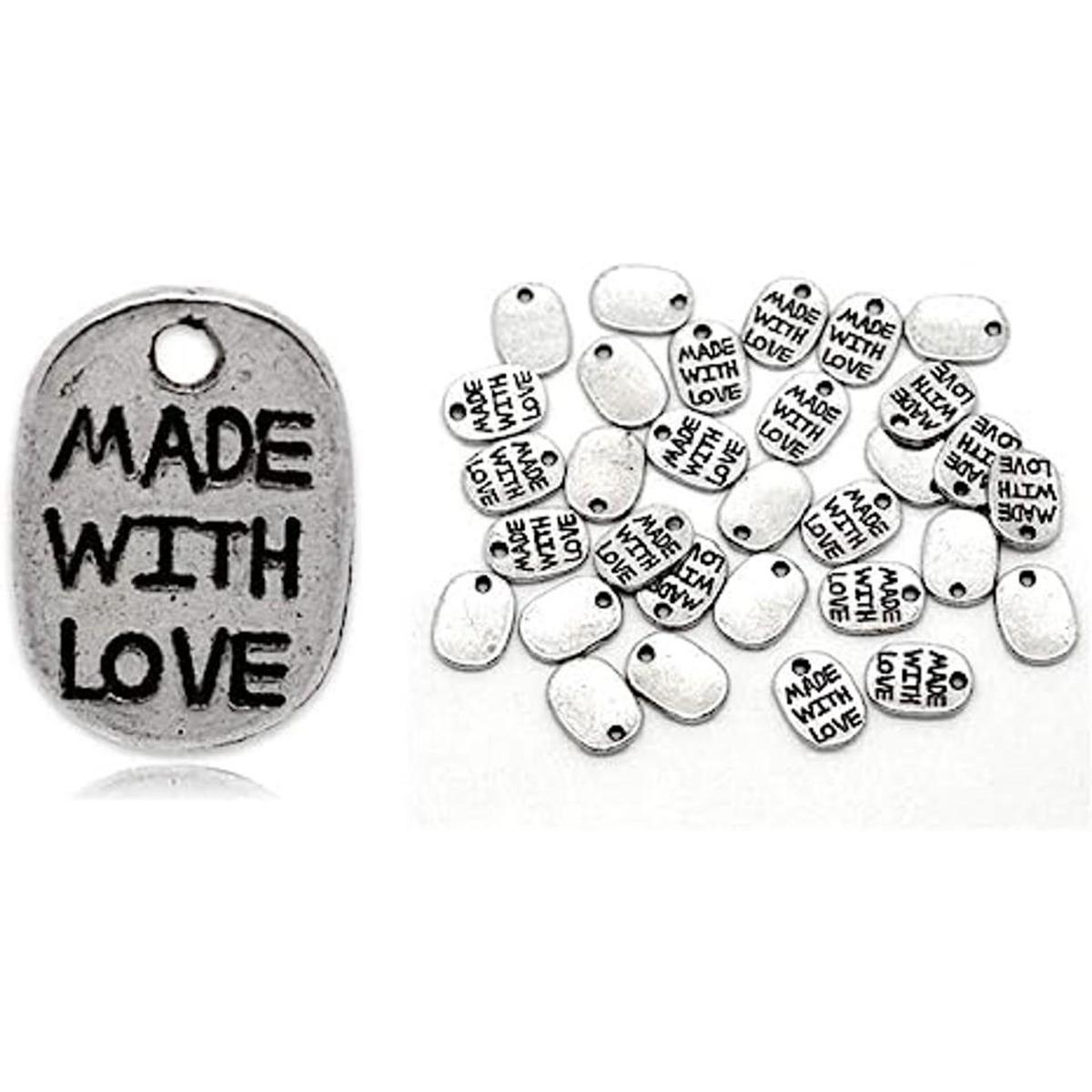 JGFinds Hecho con dijes de mensaje de amor 200 unidades