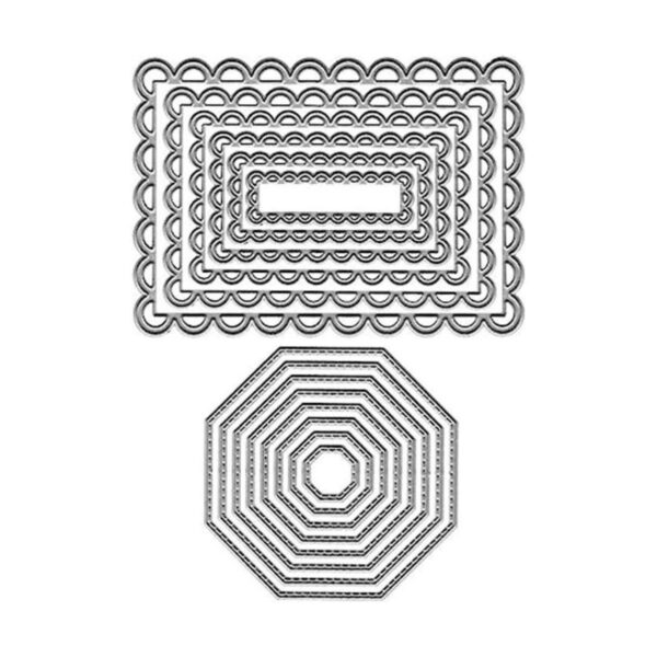 Troqueles de corte de marco rectangular anidados de metal_1