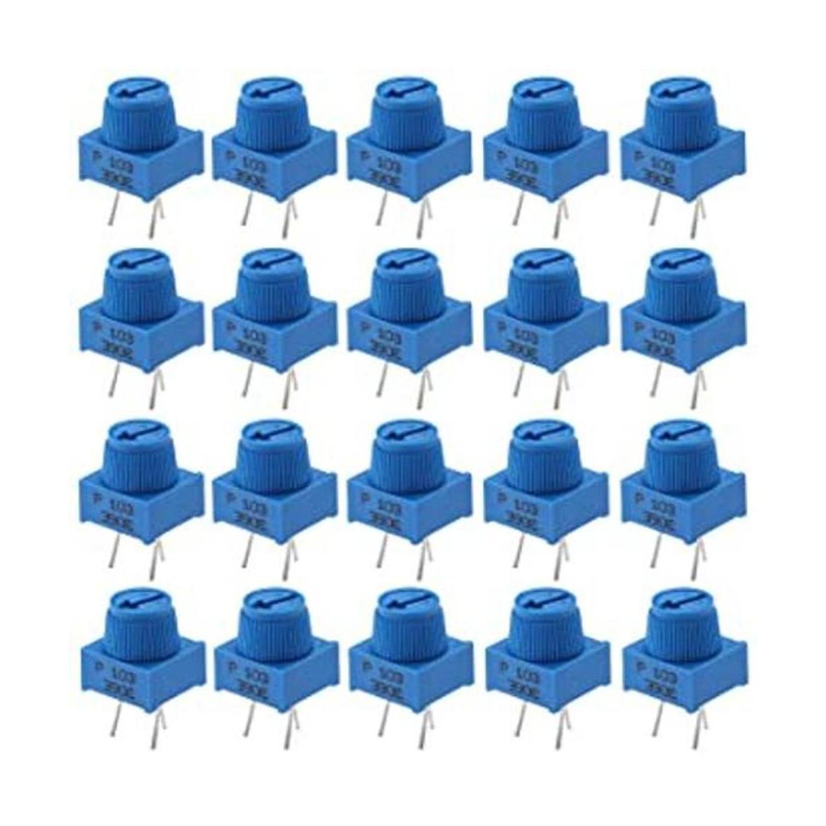 Molence 20 potenciómetro de 10 K Ohm 3386P 3 pines con