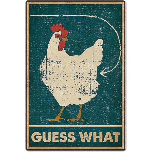 Licpact Cartel retro de metal con diseño de gallinero_1