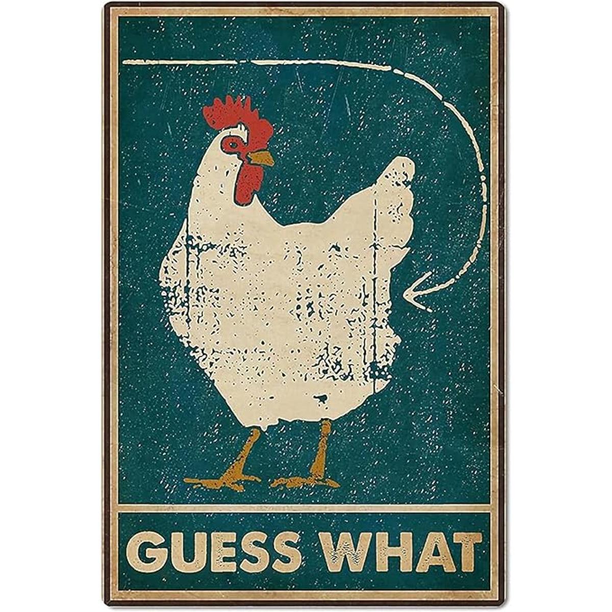 Licpact Cartel retro de metal con diseño de gallinero