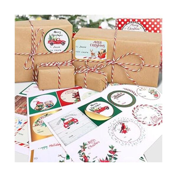 POPGIFTU 144 etiquetas de regalo de Navidad calcomanías