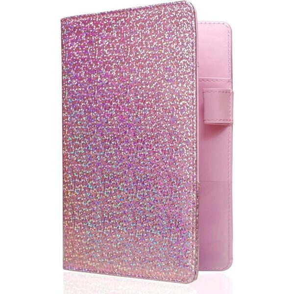 Mymazn Cartera holográfica con purpurina rosa para_1