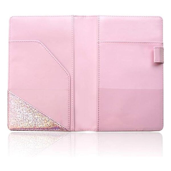 Mymazn Cartera holográfica con purpurina rosa para_4