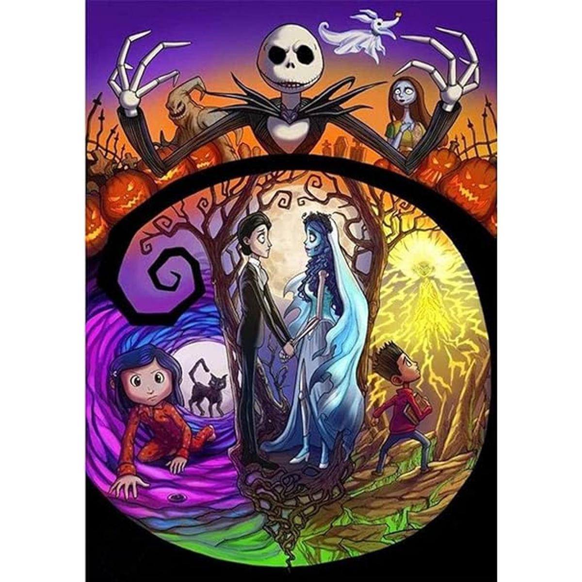 Jack and Sally Pintura de diamantes para Halloween de 12