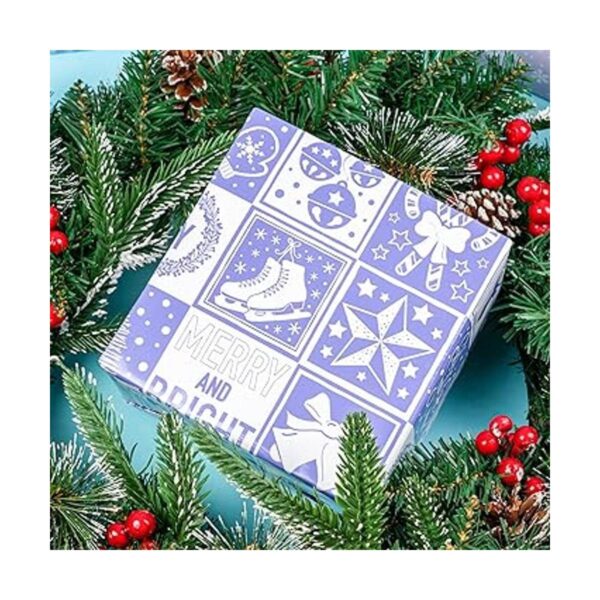 LeZakaa Mini rollo de papel de regalo de Navidad diseño_5
