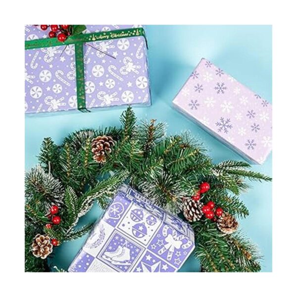 LeZakaa Mini rollo de papel de regalo de Navidad diseño_4