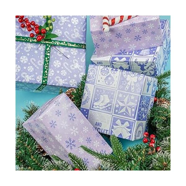 LeZakaa Mini rollo de papel de regalo de Navidad diseño_2