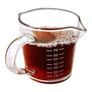 Taza medidora de espresso de 2.5 onzas de doble boquilla