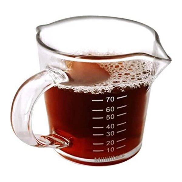 Taza medidora de espresso de 2.5 onzas de doble boquilla