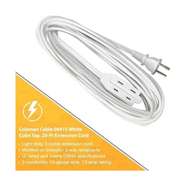 Coleman Cable 94158901 Cable de extensión para interiores_4