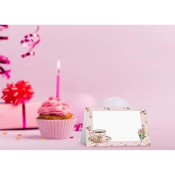 Tarjeta de mesa con temática de fiesta de té paquete de_2