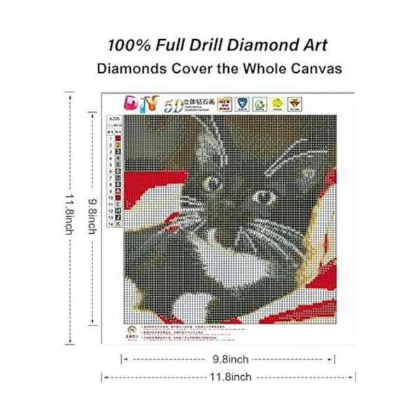 Kit de pintura de diamante 5D por número lindo gato negro_2