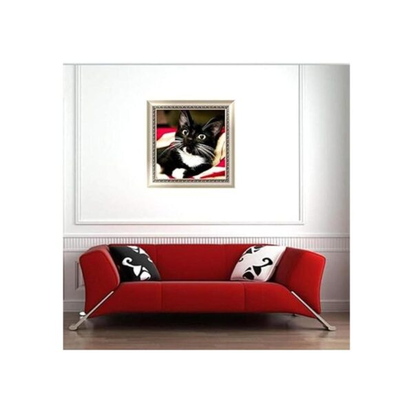 Kit de pintura de diamante 5D por número lindo gato negro_3