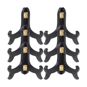 LOCOLO 6 paquetes de soportes de madera negra para
