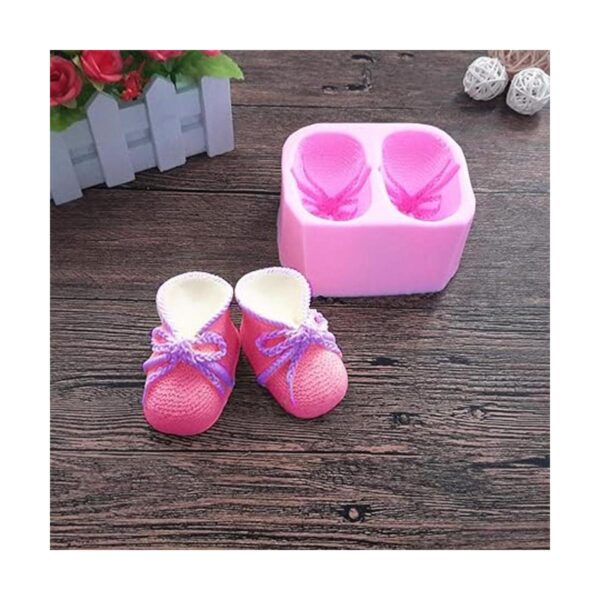 Molde de silicona para fondant diseño de botita de bebé_2