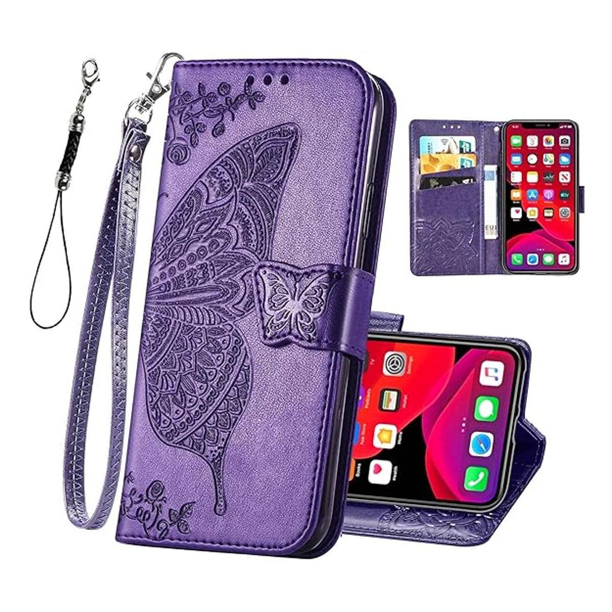 Diseñada para iPhone 11 funda tipo cartera con tapa para