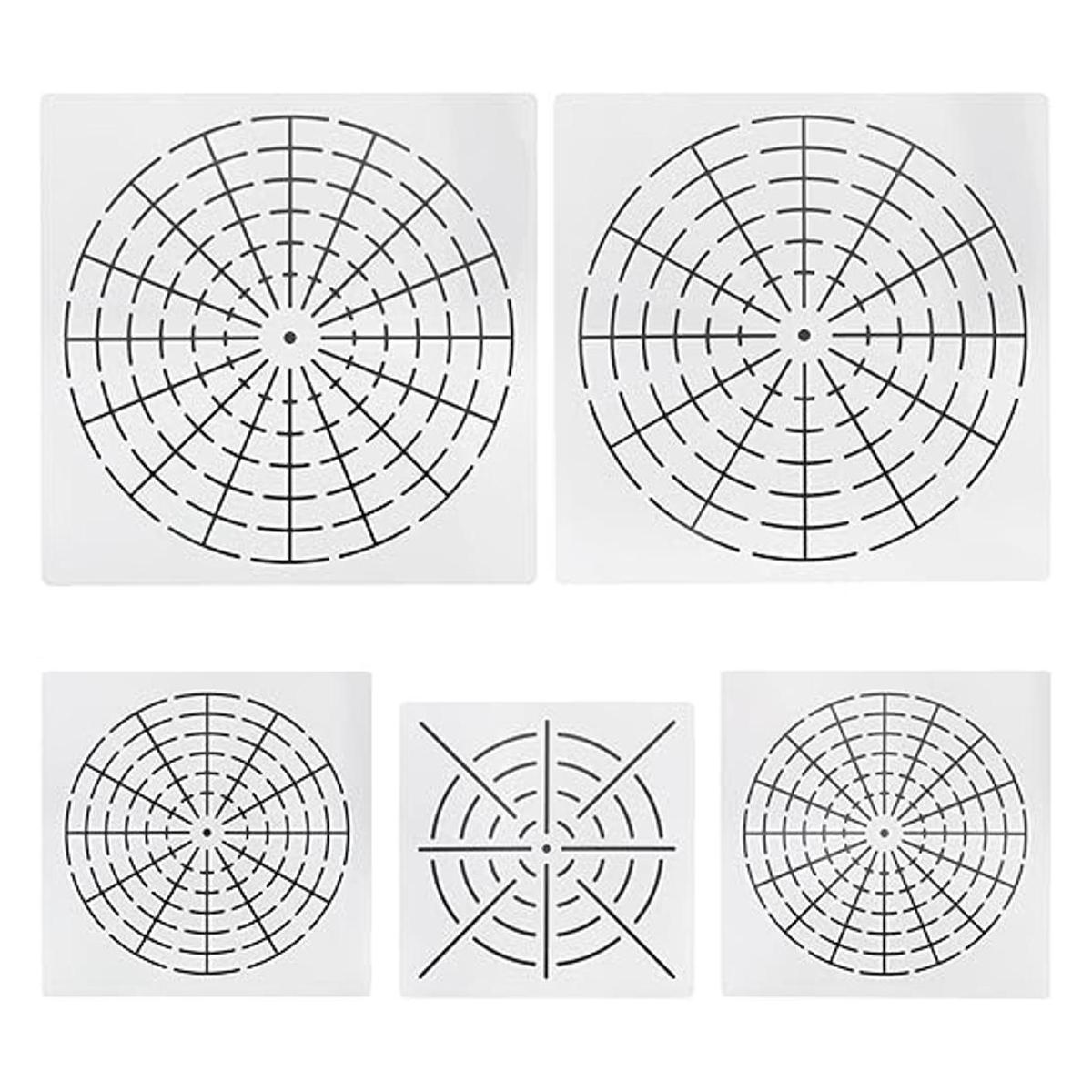 MTQY Plantillas de mandala de plástico 5 en 1 kit de