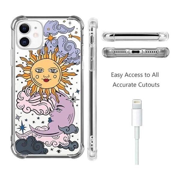 HEYORUN Sun Moon Design Funda transparente compatible con_3
