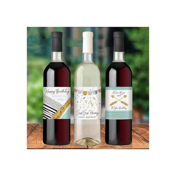 Etiquetas para botella de vino de cumpleaños juego de 6_4