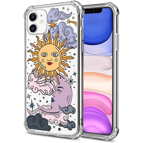HEYORUN Sun Moon Design Funda transparente compatible con_1