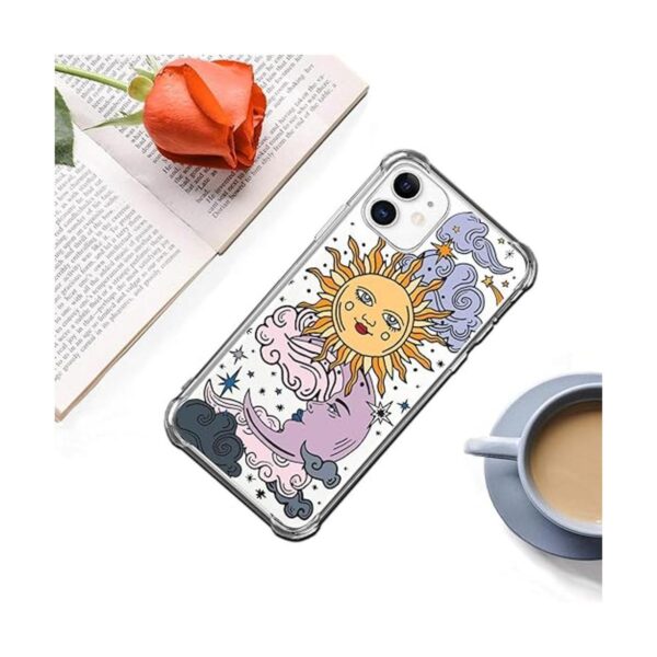 HEYORUN Sun Moon Design Funda transparente compatible con_5