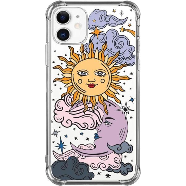 HEYORUN Sun Moon Design Funda transparente compatible con_2