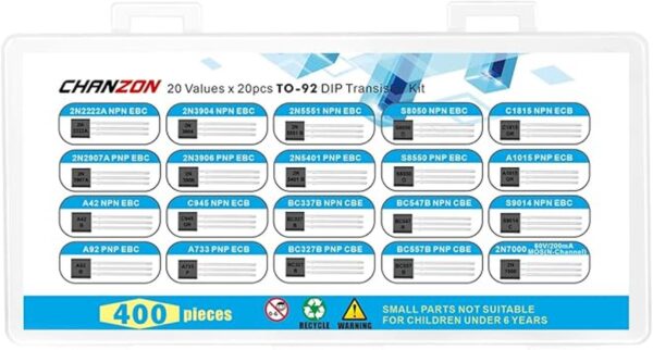 Chanzon Kit de transistores de 20 valores TO92 que_2