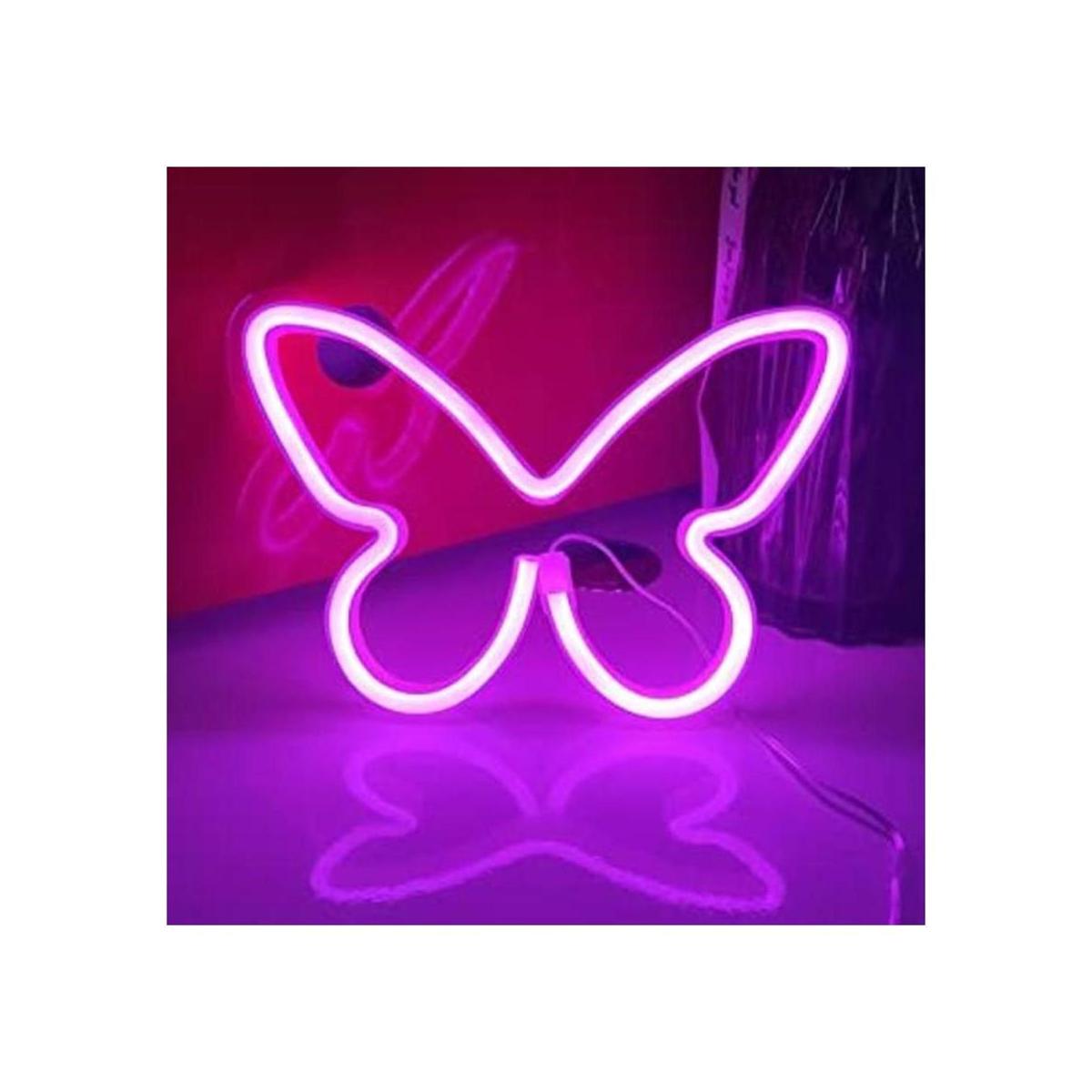 JYWJ Letreros de neón de mariposa luz de neón USB o 3AA