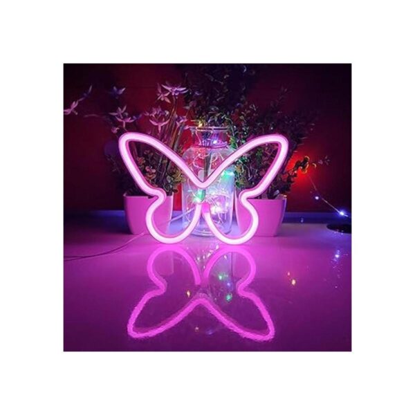 JYWJ Letreros de neón de mariposa luz de neón USB o 3AA