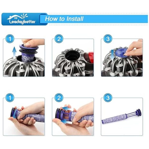Leadaybetter Repuesto de filtro para Dyson Animal V6 V7 V8_4