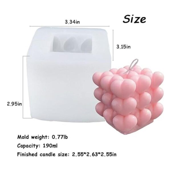 Ovatt Molde de vela en forma de corazón 3D molde de