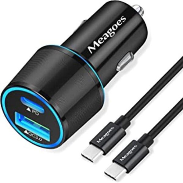 Meagoes Cargador de coche USB C adaptador de carga rápida_1