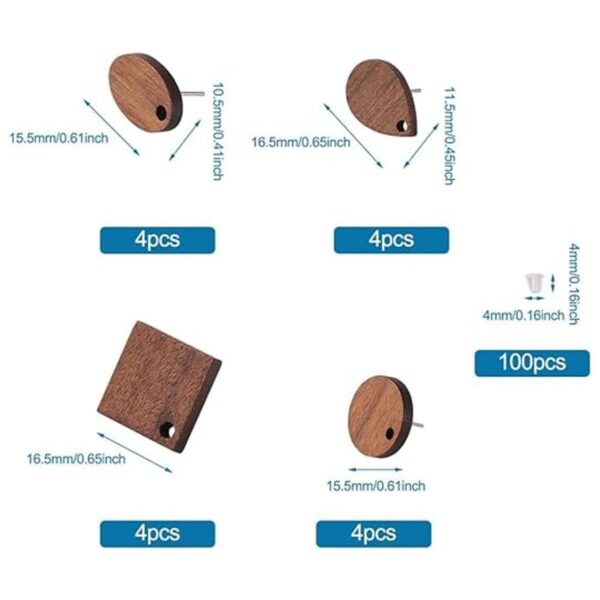 FASHEWELRY 16 aretes de madera con lazo de lágrima rombo_2
