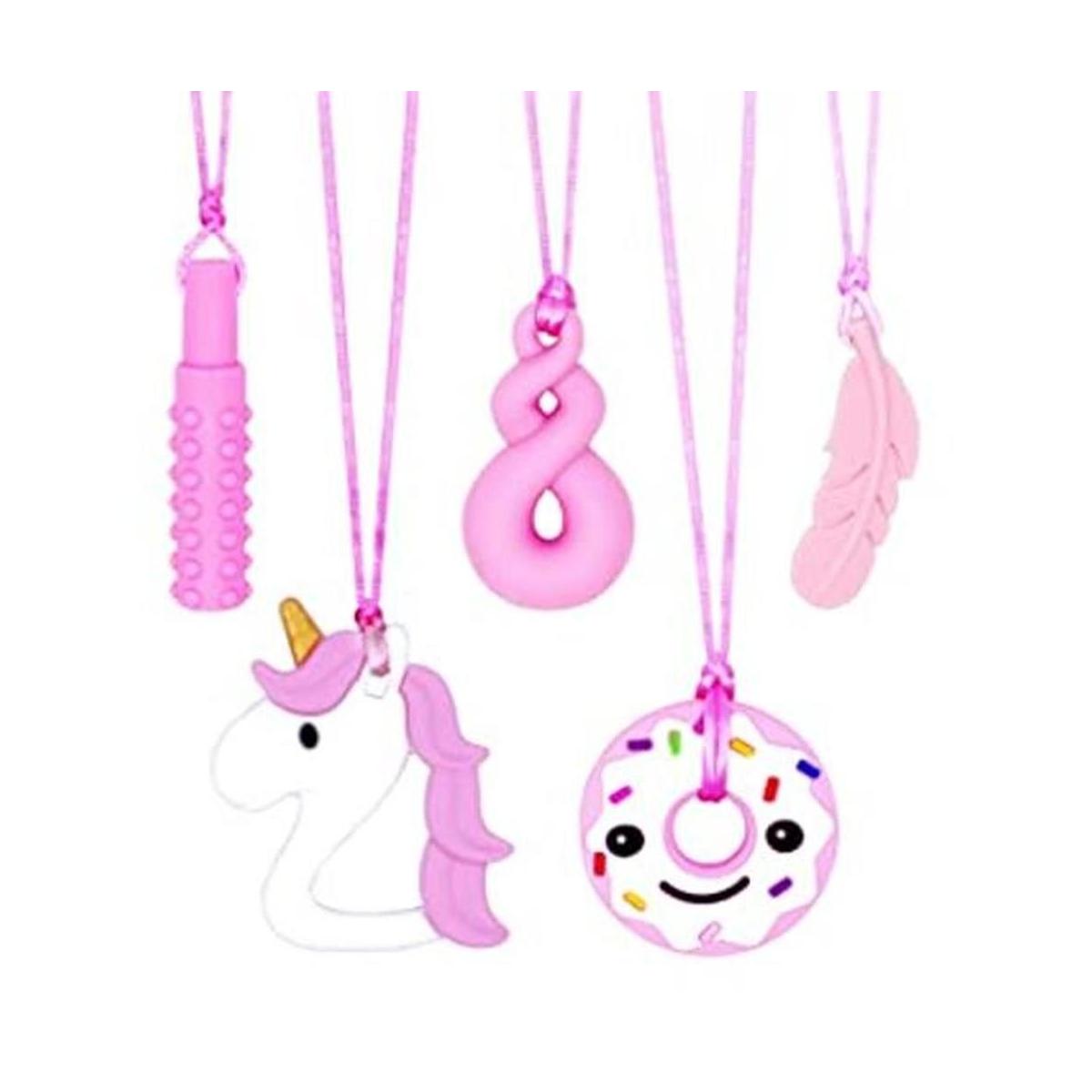 Collar sensorial masticable para niñas 5 collares