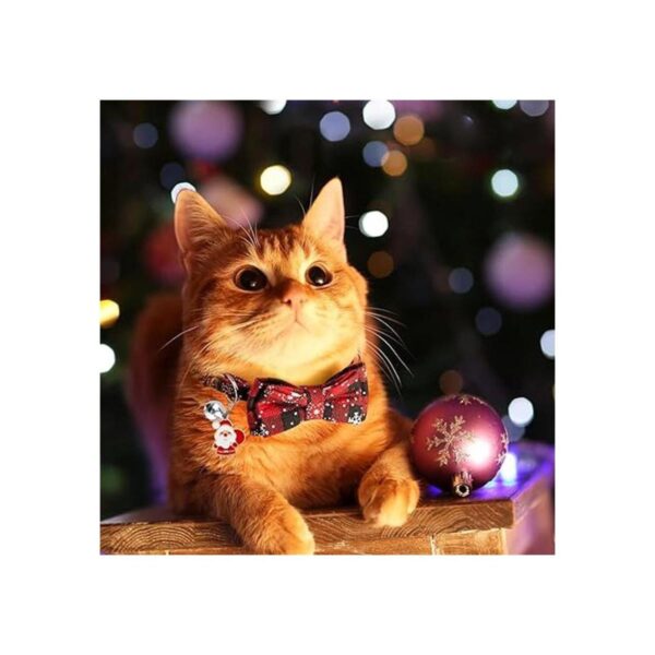 LLHK Paquete de 4 collares de Navidad para gatos con