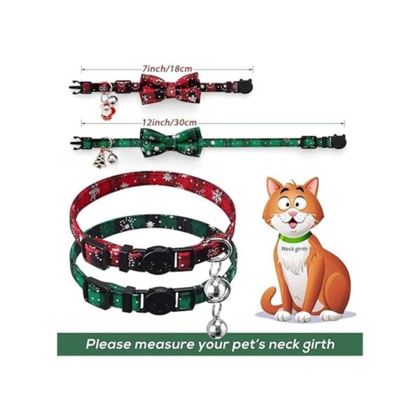LLHK Paquete de 4 collares de Navidad para gatos con