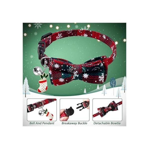 LLHK Paquete de 4 collares de Navidad para gatos con