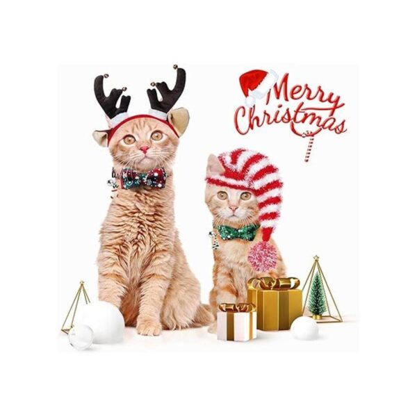 LLHK Paquete de 4 collares de Navidad para gatos con