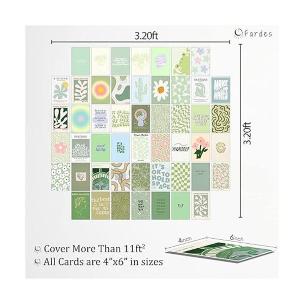 Kit de collage de pared de color verde salvia estética_3