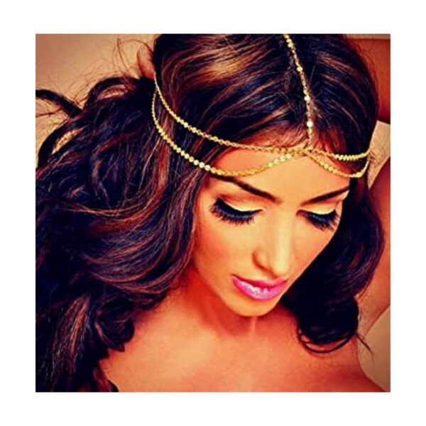 Denifery Diadema para novia diseño bohemio color dorado_1
