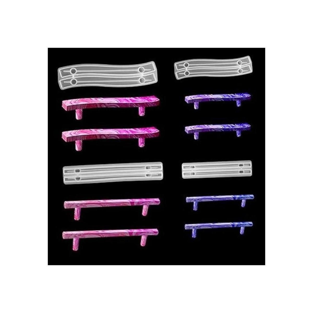 Juego de 8 asas para moldes de resina 4 moldes de