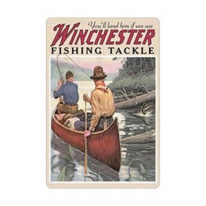 KENSILO Bar Vintage Retro Metal Tin Sign Winchester Fish_1