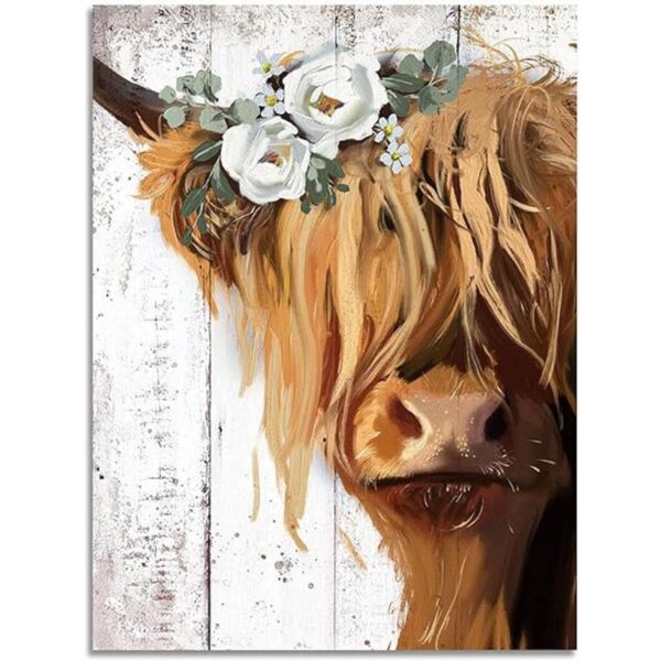 Decoración de pared con estampado de vaca pinturas_1