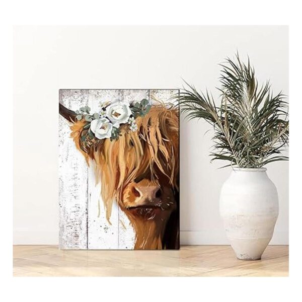 Decoración de pared con estampado de vaca pinturas_5