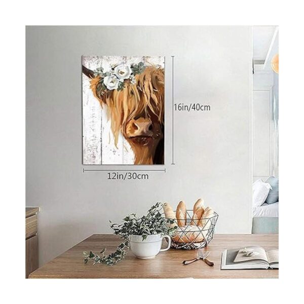 Decoración de pared con estampado de vaca pinturas_3