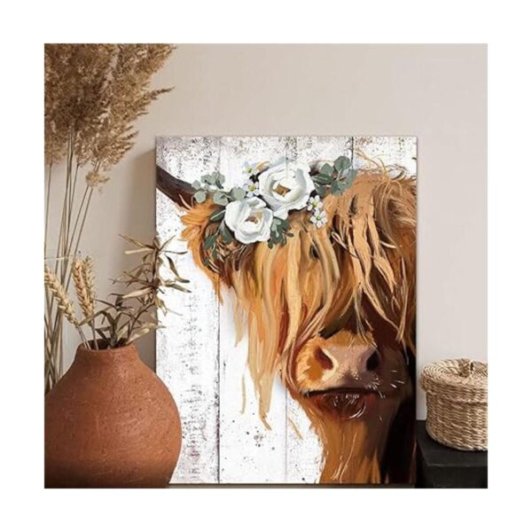 Decoración de pared con estampado de vaca pinturas_2