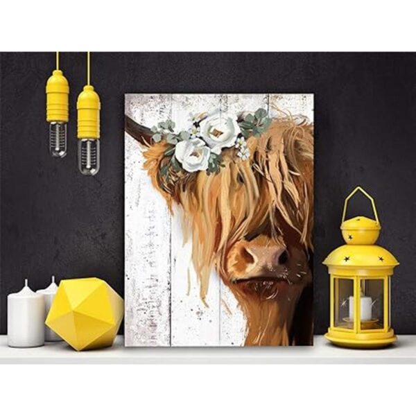 Decoración de pared con estampado de vaca pinturas_4